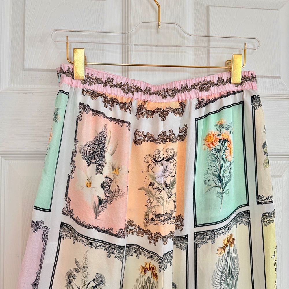 ๐ธ CAMILLA Silk Floral Long Live Letterpress Minimal Wide Leg Pants Small S - Picture 8 of 16
